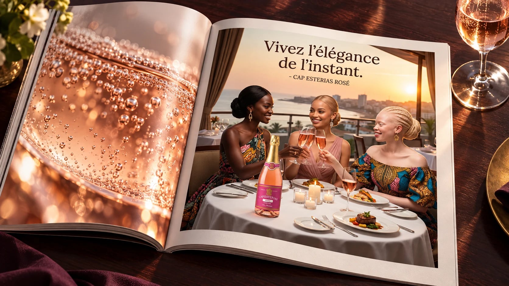 Cap Esterias Rosé — Élégance de l'instant — mise en situation